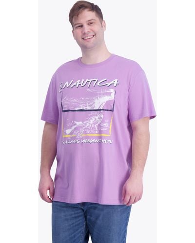 Nautica Big & Tall Sustainably Crafted Sailing Diving Graphic T-shirt - Purple