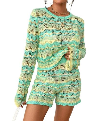 Luna Tuccini 2pc Sweater & Short Set - Green