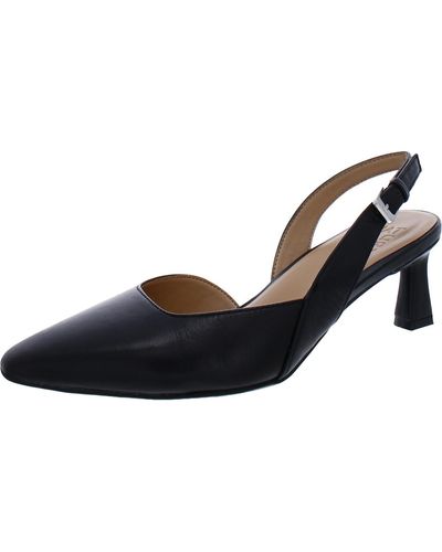 Naturalizer Dalary Patent Leather Pointed Toe Slingback Heels - Black