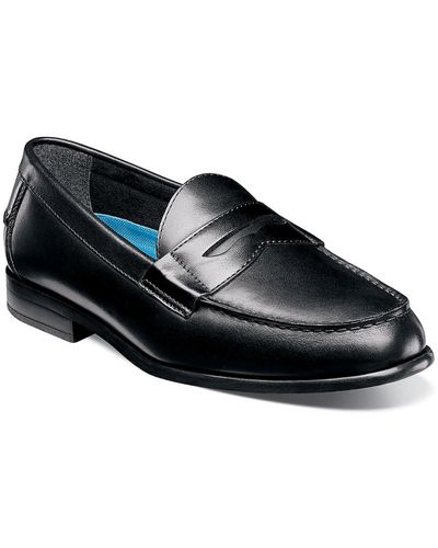 Nunn Bush Drexel Leather Comfort Gel Penny Loafers - Black