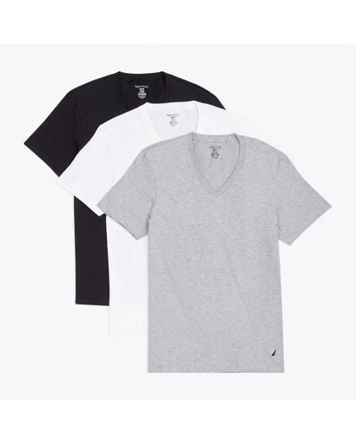 Nautica V-neck T-shirts, 3-pack - Gray