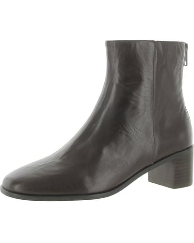 Madewell Leather Crinkle Ankle Boots - Gray