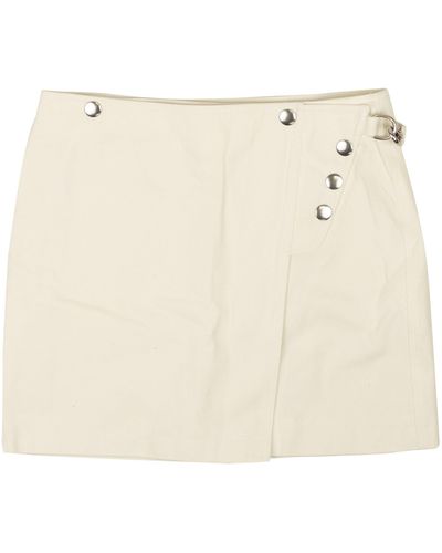 Opening Ceremony Cloud White Cotton Snap Flared Mini Skirt - Natural