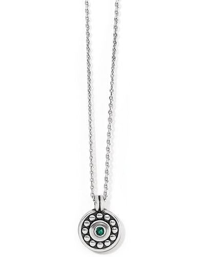 Brighton Pebble Dot Medali Petite Reversible Birthstone Necklace - Metallic