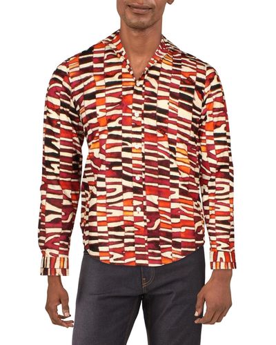 INC Zion Cotton Collar Button-down Shirt - Multicolor