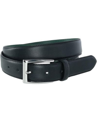 CrookhornDavis The Edward Slim Calfskin Leather Belt - Black