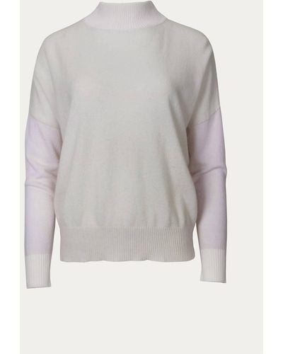 Brodie Cashmere Isabella Colorblock Cmere Sweater - Gray