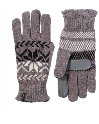 Isotoner Chenille Snowflakes Gloves - Gray