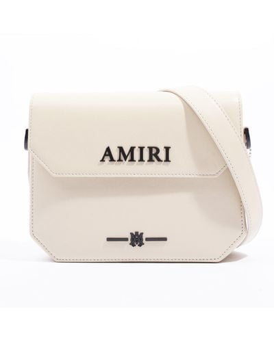 Amiri Birch Logo Embellished Crossbody Bag Neutral Leather - Natural