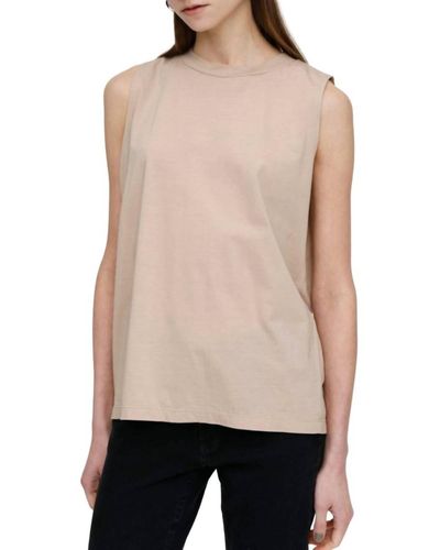 Moussy Clear Plain Tank Top - Natural