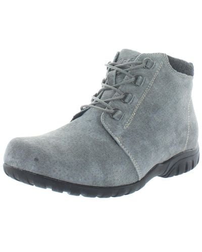 Propet Delaney Solid Lace-up Ankle Boots - Gray