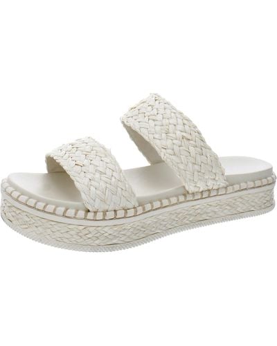 MIA Kady Faux Leather Woven Slide Sandals - White