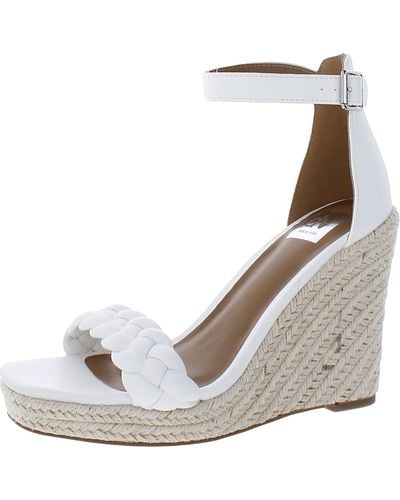 DV by Dolce Vita Faux Leather Ankle Strap Wedge Sandals - Gray