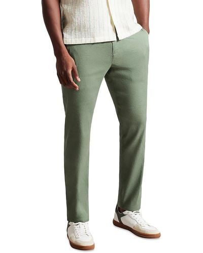Ted Baker Smocked Linen Trouser Pants - Green