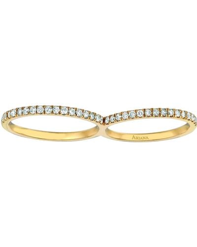 Ariana Rabbani Double Diamond Ring - Metallic
