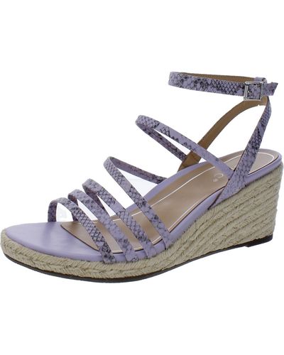 Vionic Ayda Leather Ankle Strap Wedge Sandals - Gray