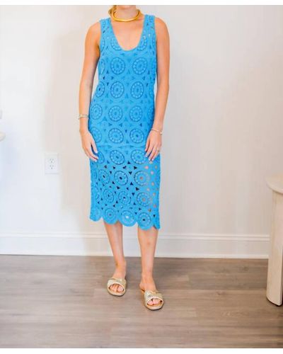 Design History Crochet Midi Dress - Blue