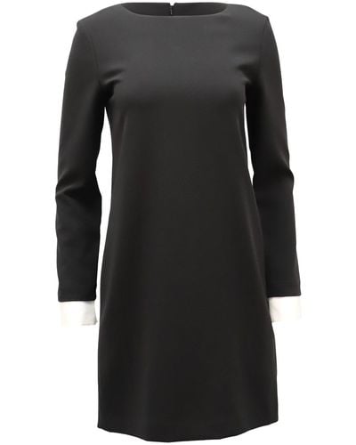 Theory Long-sleeved Mini Dress With Bateau Neckline - Black