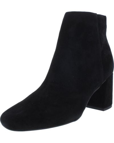 Bella Vita Wilma Leather Heels Ankle Boots - Black
