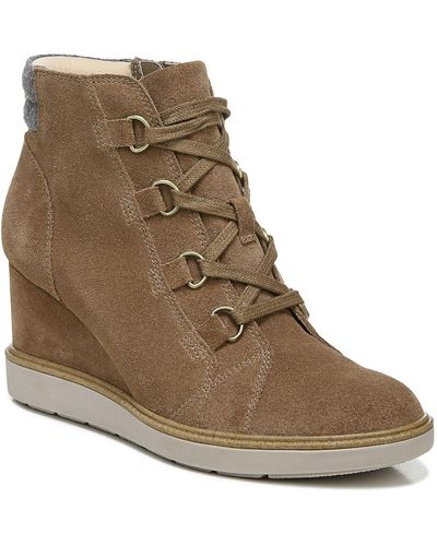 Dr. Scholls Just For Fun Leather Lace-up Ankle Boots - Brown