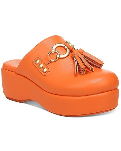 Circus by Sam Edelman Jinger Faux Leather Slip On Platform Sandals - Orange