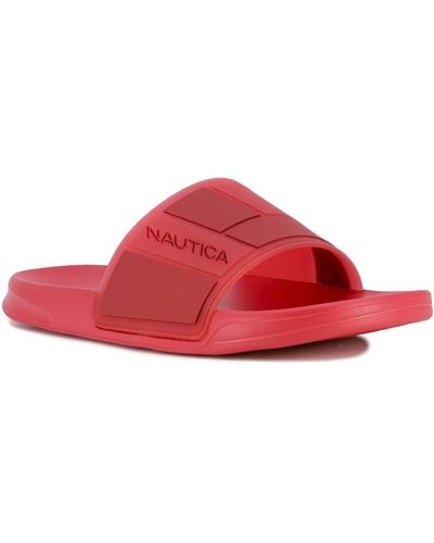 Nautica Logo-embossed Slide Sandal - Red