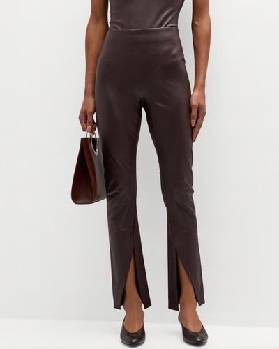 Spanx Leather-like Front Slit legging - Brown