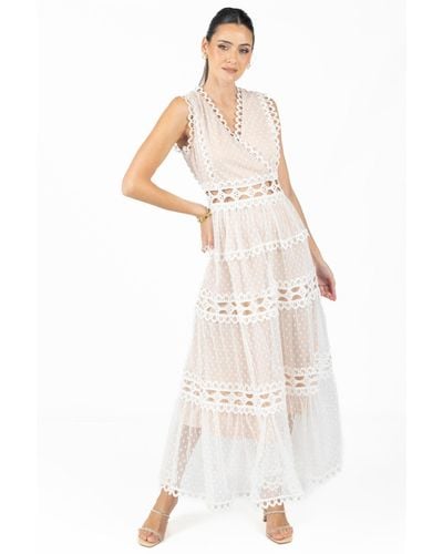 Akalia Blair Lace Maxi Dress - White