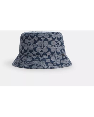 COACH Signature Chambray Bucket Hat - Blue