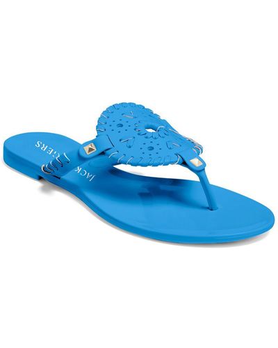 Jack Rogers Georgica Jelly Man Made Thong Sandals - Blue