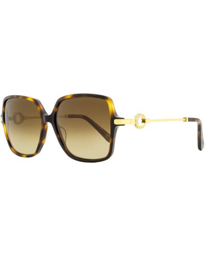Omega Square Sunglasses Om0033 52g Havana/gold 59mm - Black