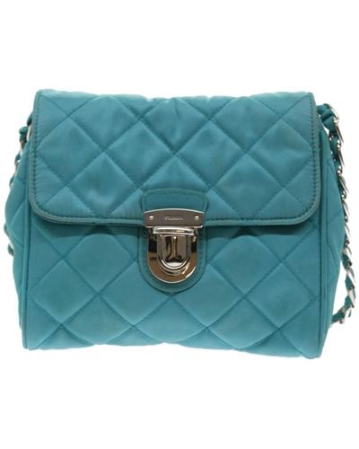 Prada Tessuto Synthetic Shoulder Bag (pre-owned) - Blue