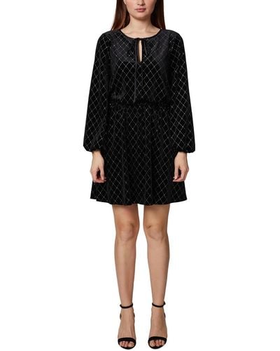 SAGE Collective Petites Velvet Short Mini Dress - Black