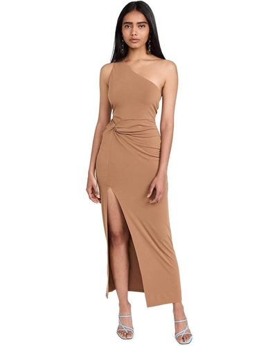 Alice + Olivia Alice + Olivia Ashby Front Twist Hip Cutout Dress - Brown