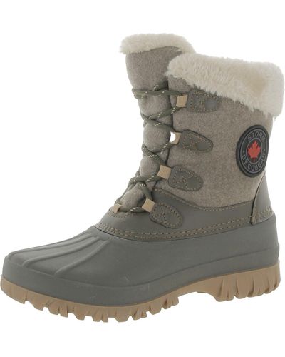Storm Cabin-b Pull On Ankle Combat & Lace-up Boots - Gray