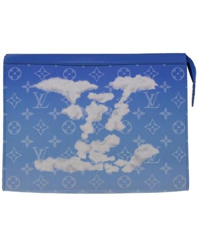 Louis Vuitton Pochette Voyage Canvas Clutch Bag (pre-owned) - Blue