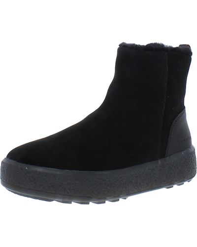Cougar Shoes Broom Suede Sheep Fur Ankle Boots - Black