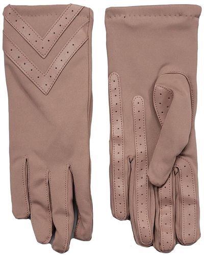 Isotoner 's Chevron Spandex Gloves - Brown
