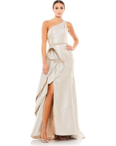 Mac Duggal One Shoulder Metallic Ruffled Evening Gown - Multicolor