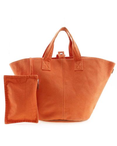Hermès Panier De Plage Canvas Tote Bag (pre-owned) - Orange