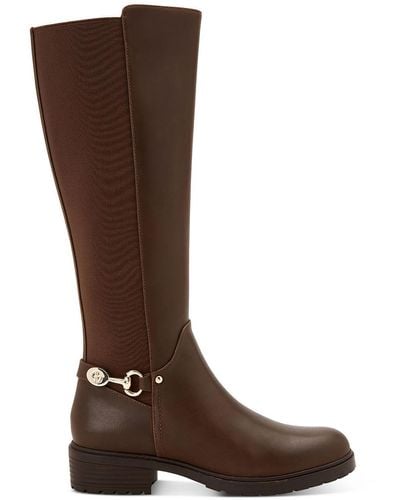 Giani Bernini Barnibee Leather Riding Knee-high Boots - Brown