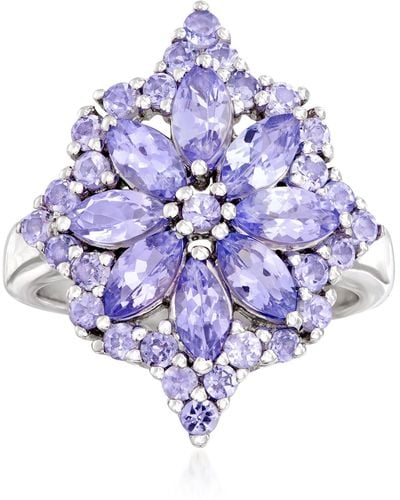 Ross-Simons Tanzanite Flower Burst Ring - Purple