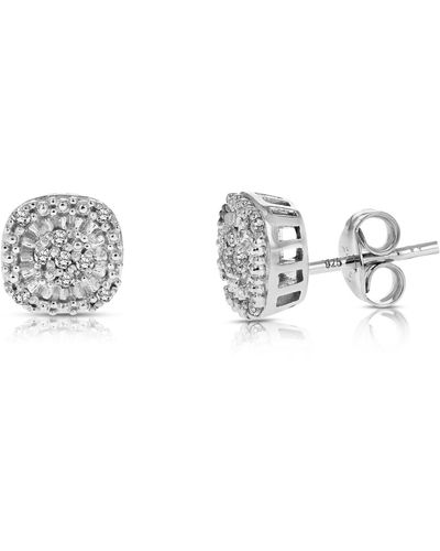 Vir Jewels 1/10 Cttw Diamond Earrings .925 Sterling With Rhodium Plating - Metallic