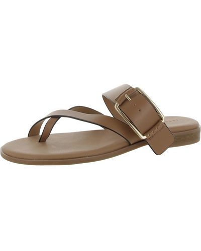 Sanctuary Spring Leather Flip-flop Slide Sandals - Brown