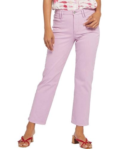 NYDJ Relaxed Ankle Straight Leg Jeans - Pink