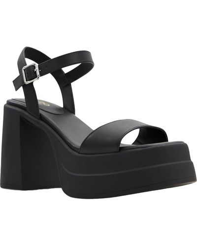 ALDO Taina Leather Open Toe Platform Sandals - Black