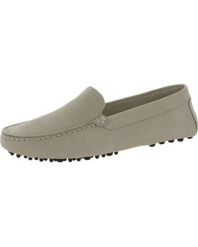 Massimo Matteo Leather Loafers - Gray