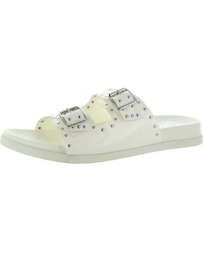 Vince Camuto Pavey Slip On Studded Footbed Sandals - White
