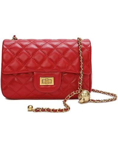 Tiffany & Fred Tiffany & F Tiffany & F Quilted Sheepskin Leather Crossbody Bag - Red