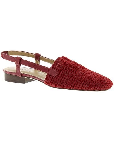 Vaneli Janet Crochet Heels Slingback Sandals - Red